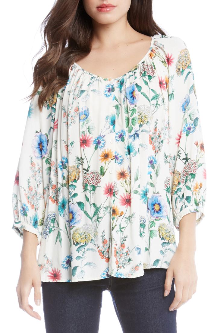 Women's Karen Kane Floral Peasant Blouse