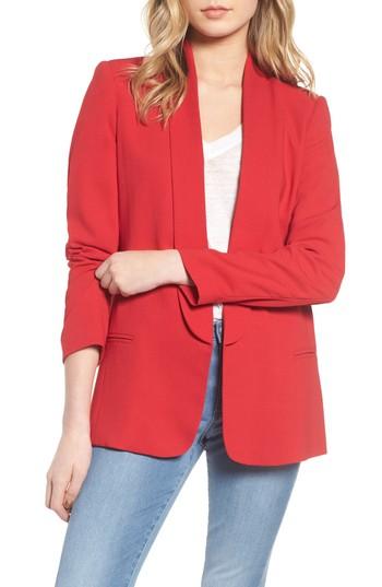 Women's Mural Slouchy Boyfriend Blazer - Red