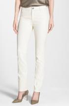 Women's Lafayette 148 New York Waxed Denim Slim Leg Jeans - Ivory