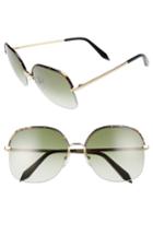 Women's Victoria Beckham Windsor 60mm Gradient Lens Square Sunglasses - Amber Tortoise