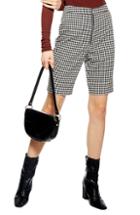 Women's Topshop Houndstooth Shorts Us (fits Like 0) - Black