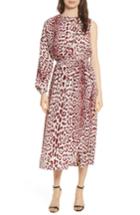 Women's Robert Rodriguez Leopard Print Silk Midi Dress - Brown