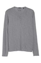 Men's Atm Anthony Thomas Melillo Raw Edge Henley - Grey