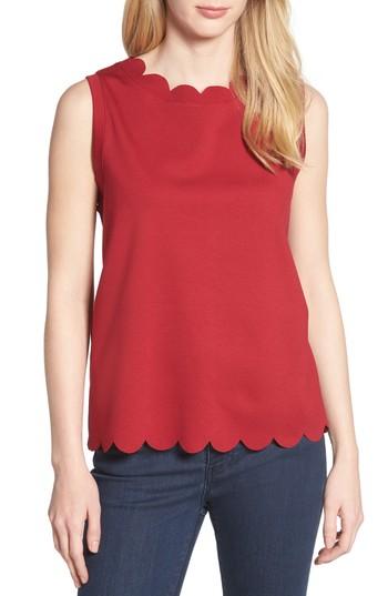 Women's Everleigh Scallop Edge Sleeveless Top - Red