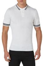 Men's Topman Muscle Fit Rib Knit Polo - White