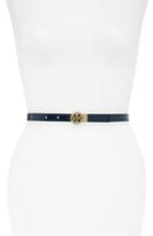 Women's Tory Burch Reversible Leather Belt - Royal Navy/ Classic Tan