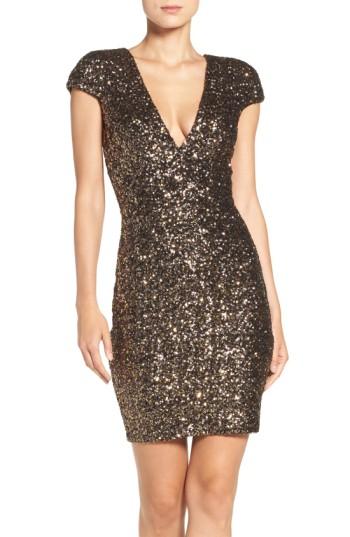 Women's Dress The Population Zoe Sequin Minidress - Red