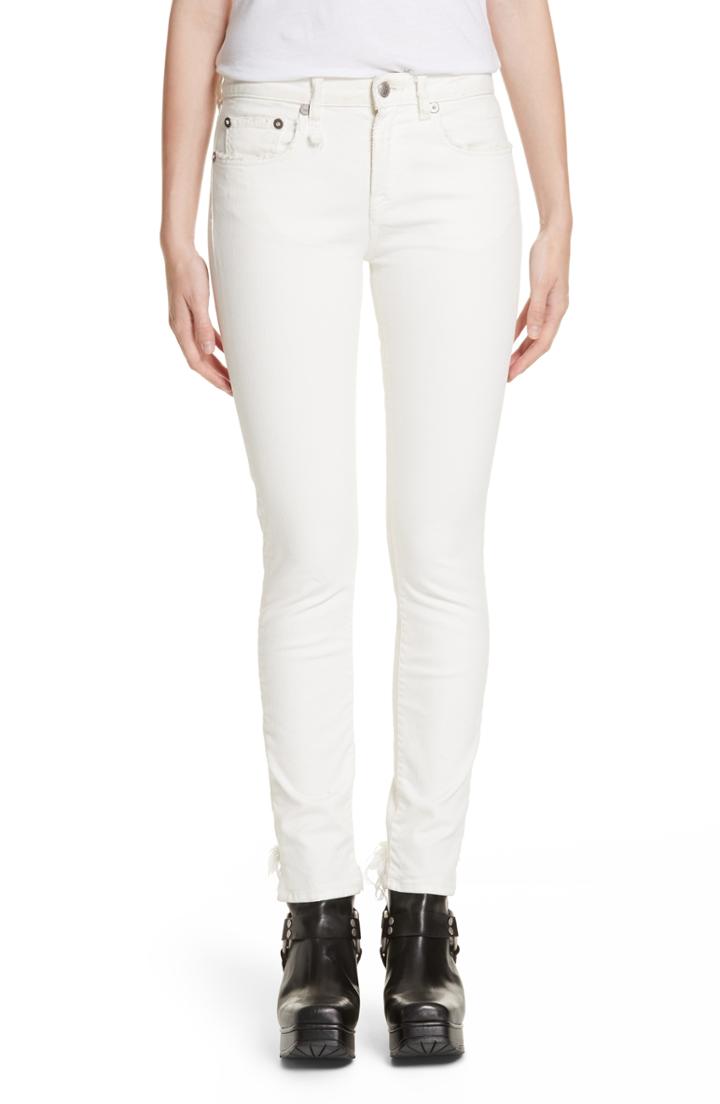 Women's R13 Allison Distressed Skinny Jeans - White