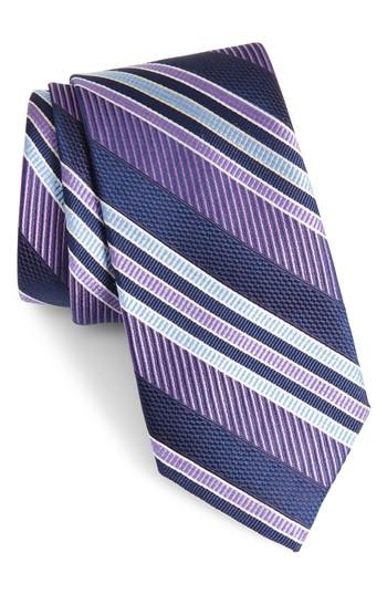 Men's Nordstrom Men's Shop Northwest Stripe Silk Tie, Size - Purple
