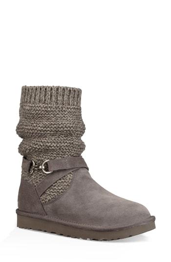 Women's Uggpure(tm) Strappy Purl Knit Bootie M - Grey