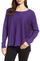 Women's Eileen Fisher Tencel Blend High/low Sweater, Size - Purple