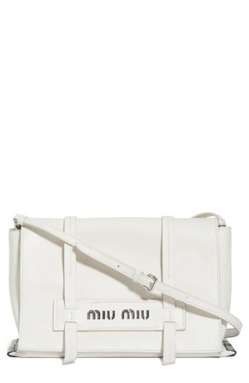 Miu Miu Medium Grace Calfskin Crossbody Bag - White