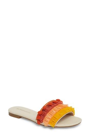 Women's Bcbg Genna Raffia Tier Slide Sandal M - Yellow