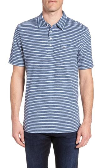 Men's Vineyard Vines Striped Linen & Cotton Polo - Blue