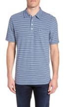 Men's Vineyard Vines Striped Linen & Cotton Polo - Blue