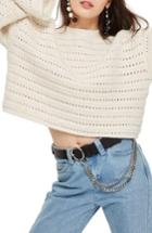 Women's Topshop Wide Sleeve Crop Sweater - Ivory