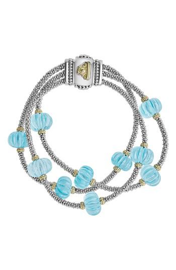 Women's Lagos Caviar Forever Triple Strand Melon Bead Bracelet