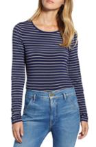 Petite Women's Halogen Long Sleeve Modal Blend Tee, Size P - Blue