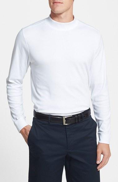 Men's Cutter & Buck 'belfair' Long Sleeve Mock Neck Pima Cotton T-shirt