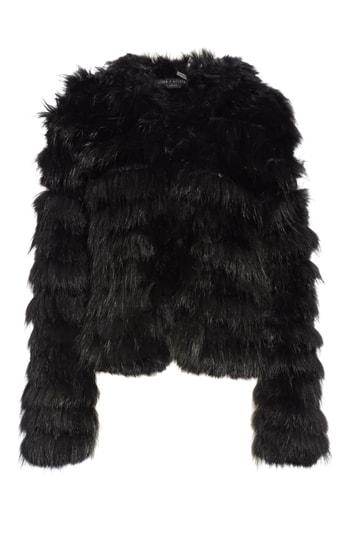 Women's Alice + Olivia Nadia Genuine Rabbit & Fox Fur Jacket - Black