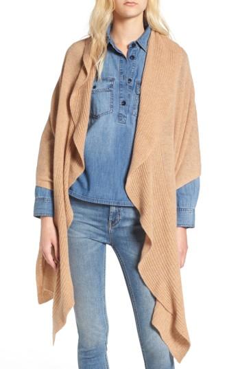 Women's Nordstrom Cashmere Ruffle Wrap, Size - Brown