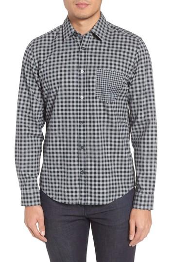Men's Boss Lance Regular Fit Gingham Sport Shirt, Size - Blue