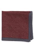 Men's Boss Dot Wool Pocket Square, Size - Red