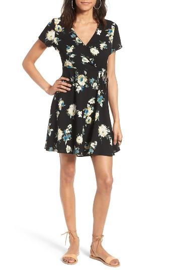 Women's Lush Olivia Wrap Dress - Black