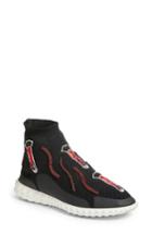 Women's Valentino Lipstick Embellished High Top Sneaker Us / 37eu - Black