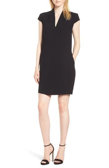 Women's Whistles Paige V-neck Crepe Shift Dress Us / 12 Uk - Black