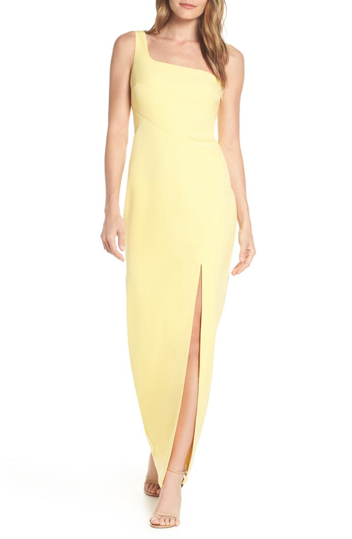 Women's Vince Camuto One-shoulder Column Dress - Yellow