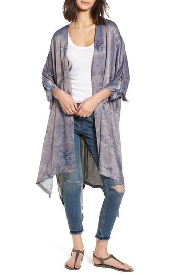 Women's Treasure & Bond High/low Kimono, Size - Grey