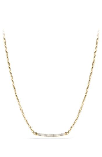 Women's David Yurman 'petite Pave' Metro Chain Necklace With Diamonds In Gold