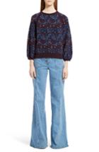 Women's Chloe Floral Jacquard Sweater - Blue