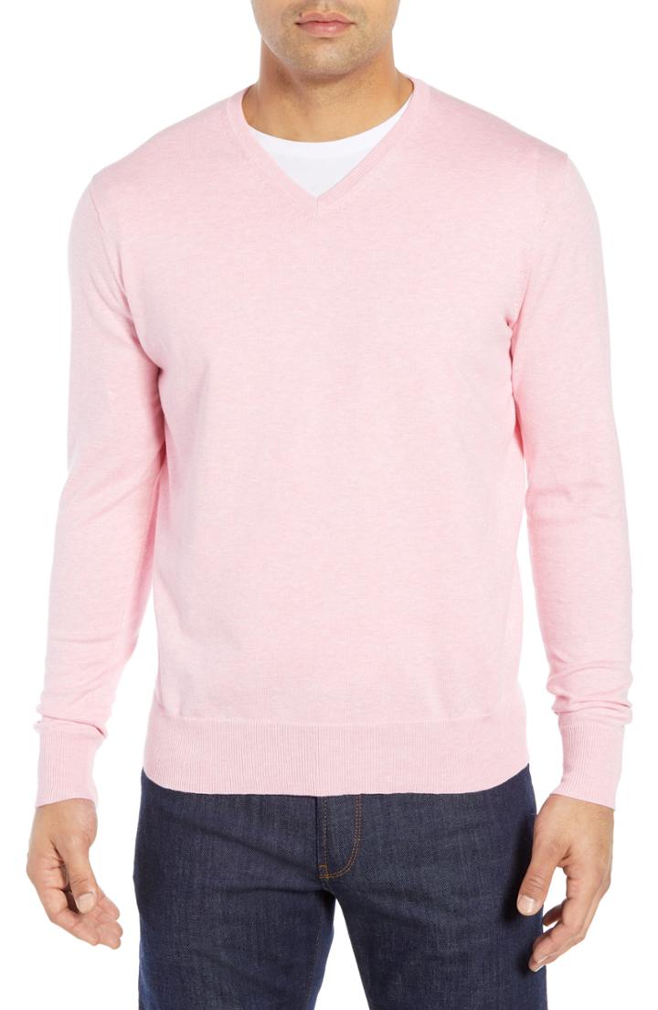 Men's Peter Millar Crown Regular Fit V-neck Sweater - Red