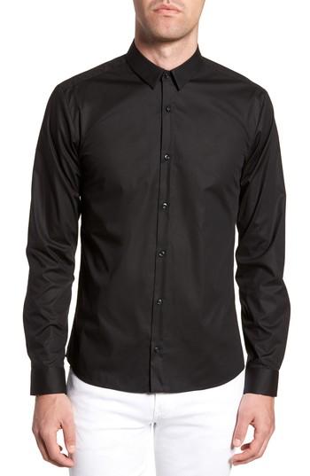 Men's Hugo Ero3 Trim Fit Sport Shirt - Black
