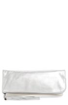 Hobo Raine Calfskin Leather Foldover Clutch - Metallic