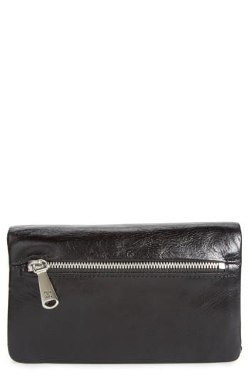 Women's Hobo West Calfskin Leather Wallet - Black