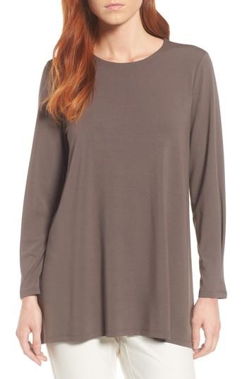 Women's Eileen Fisher Jersey Top, Size - Grey