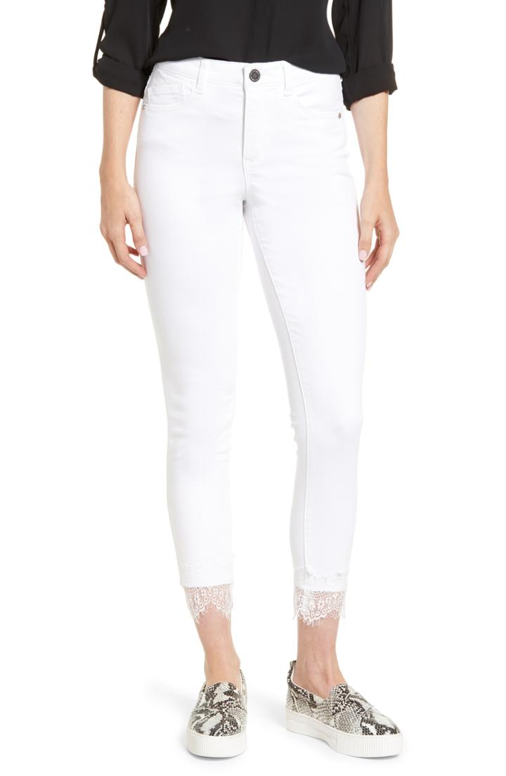 Women's Wit & Wisdom Ab-solution Lace Hem High Waist Jeans