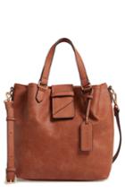 Sole Society Valah Faux Leather Satchel - Beige