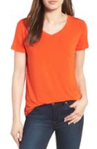 Women's Halogen Modal Jersey V-neck Tee - Orange