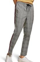 Men's Topman Check Side Stripe Slim Fit Joggers L - Grey