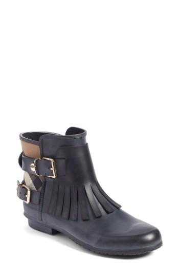 Women's Burberry Fringe Short Rain Bootie Us / 36eu - Black
