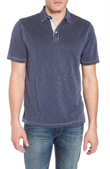 Men's True Grit Lux Textured Slub Pique Polo - Blue