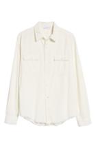 Men's Frame Regular Fit Corduroy Sport Shirt - White