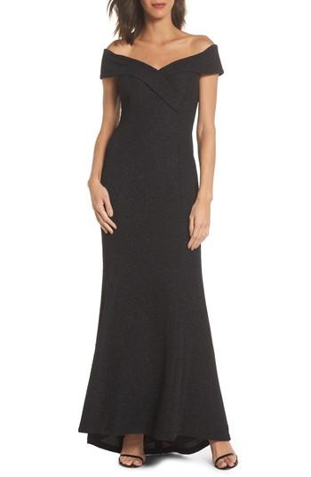 Women's Eliza J Off The Shoulder Trumpet Gown - Black