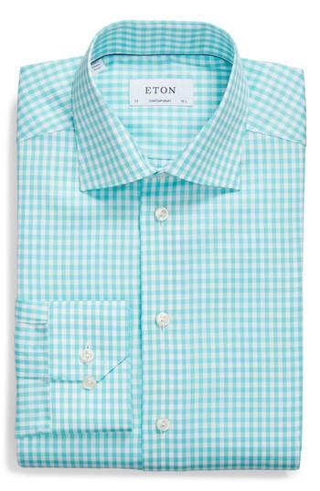 Men's Eton Contemporary Fit Check Dress Shirt .5 - Green