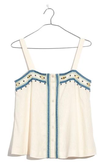 Women's Madewell Mirror Embroidered Tank - Yellow
