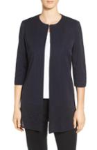 Women's Ming Wang Long Collarless Jacket - Blue